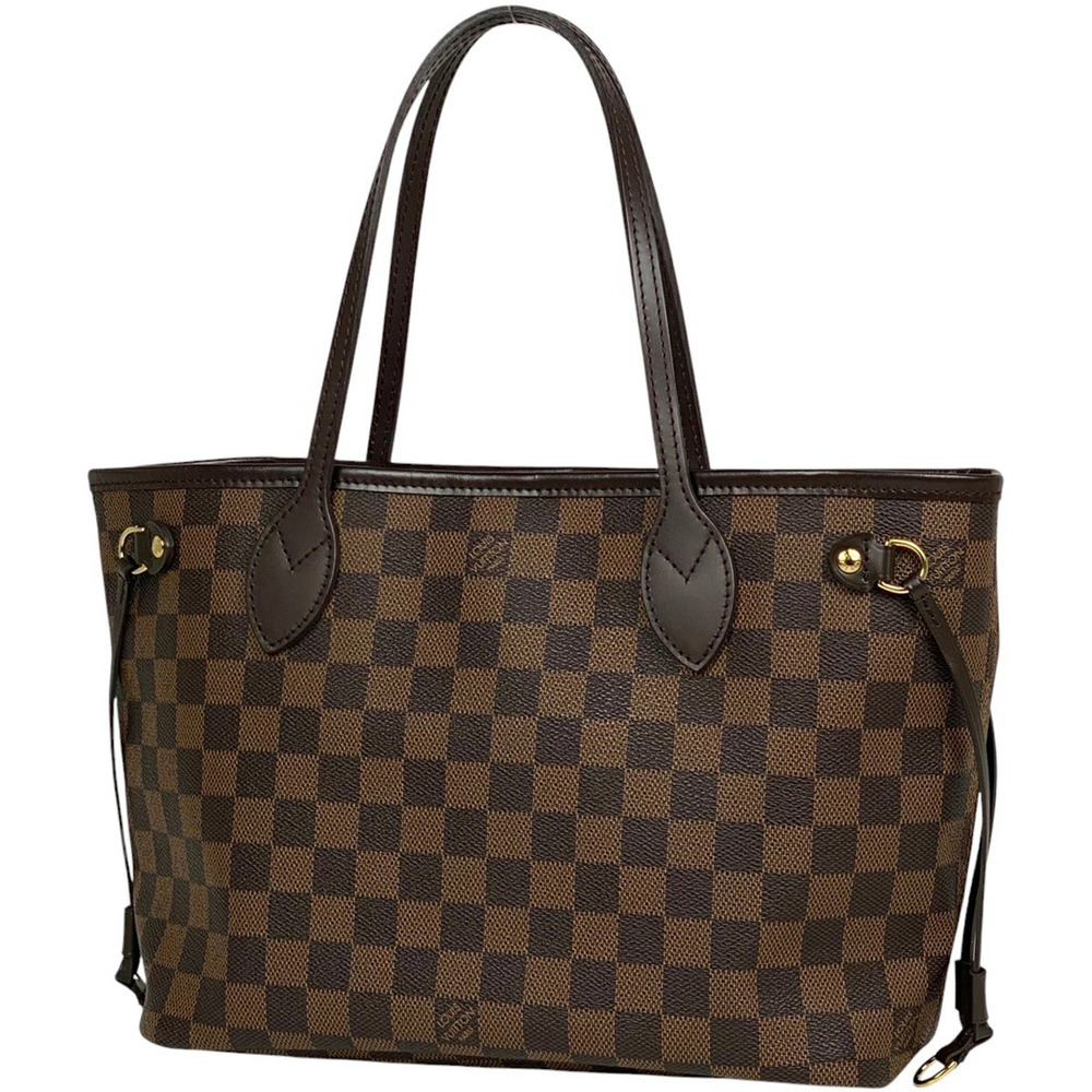Louis Vuitton Neverfull Handbag Shopping Tote Bag Damier Brown